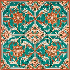 Indian seamless pattern with flowers