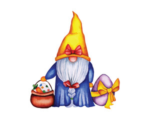 Easter gnome watercolour clipart design