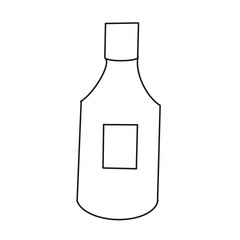 bottle of wine summer beach relax outdoor activity hand drawn doodle 