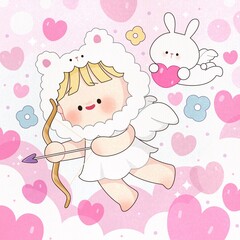 little angel with heart