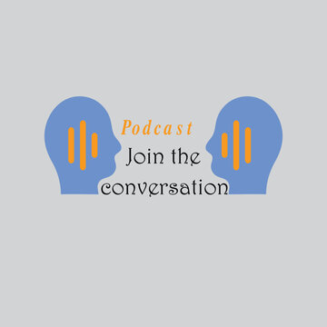 Join the conversation and postcast free vector
