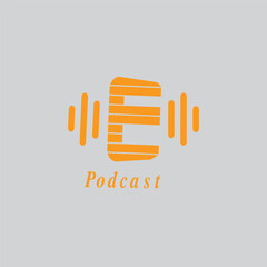 Our first podcast logo template Free Vector