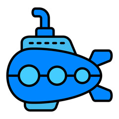 Submarine Filled Line Icon