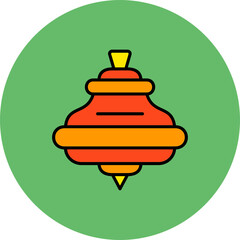 Spinning Top Multicolor Circle Filled Line Icon