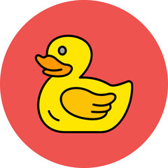 Duck Multicolor Circle Filled Line Icon