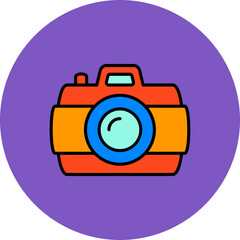 Camera Multicolor Circle Filled Line Icon