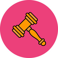 Hammer Multicolor Circle Filled Line Icon