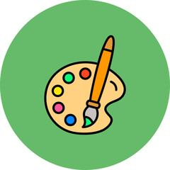 Color Palette Multicolor Circle Filled Line Icon