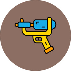 Water Gun Multicolor Circle Filled Line Icon
