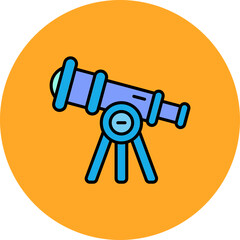 Telescope Multicolor Circle Filled Line Icon