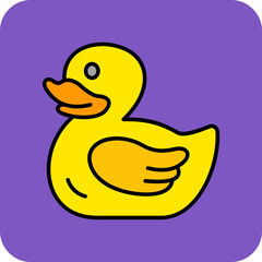 Duck Multicolor Round Corner Filled Line Icon