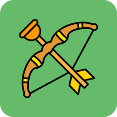 Archery Multicolor Round Corner Filled Line Icon