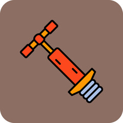 Pogo Stick Multicolor Round Corner Filled Line Icon