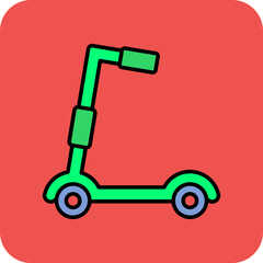 Kick Scooter Multicolor Round Corner Filled Line Icon