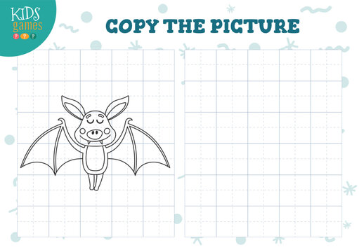 Copy picture vector illustration.Coloring game for preschool and school kids