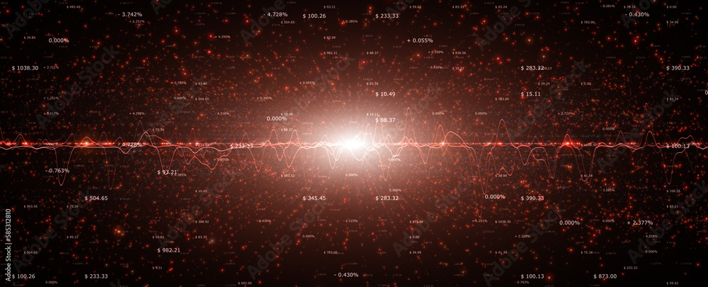 Poster negative business with graphs and currency value data. copy space illustration background.