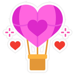Hot Air Balloon Sticker Icon