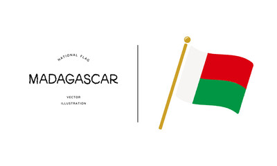 マダガスカルの国旗アイコン ベクターイラスト