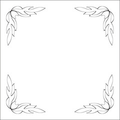 Elegant black and white monochrome ornamental border for greeting cards, banners, invitations. Vector frame for all sizes and formats. Isolated vector illustration.