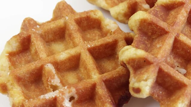 gaufres li&eacute;geoise de Bruxelles en gros plan
