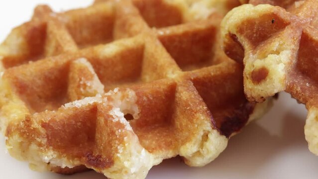 gaufres li&eacute;geoise de Bruxelles en gros plan