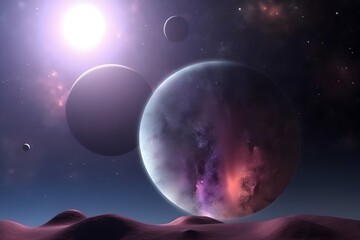 Obraz na płótnie Canvas planet in the background. made with Generative AI