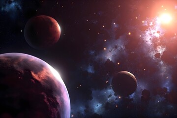 Obraz na płótnie Canvas planet in the background. made with Generative AI