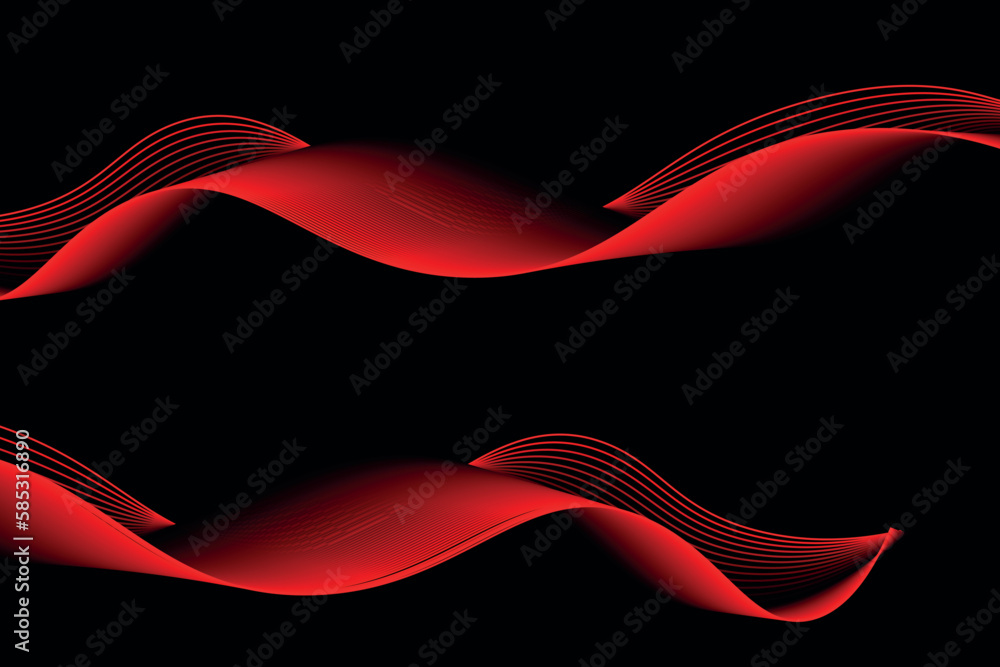 Poster red and black wave abstract background, suitable for landing page and computer desktop background. 3