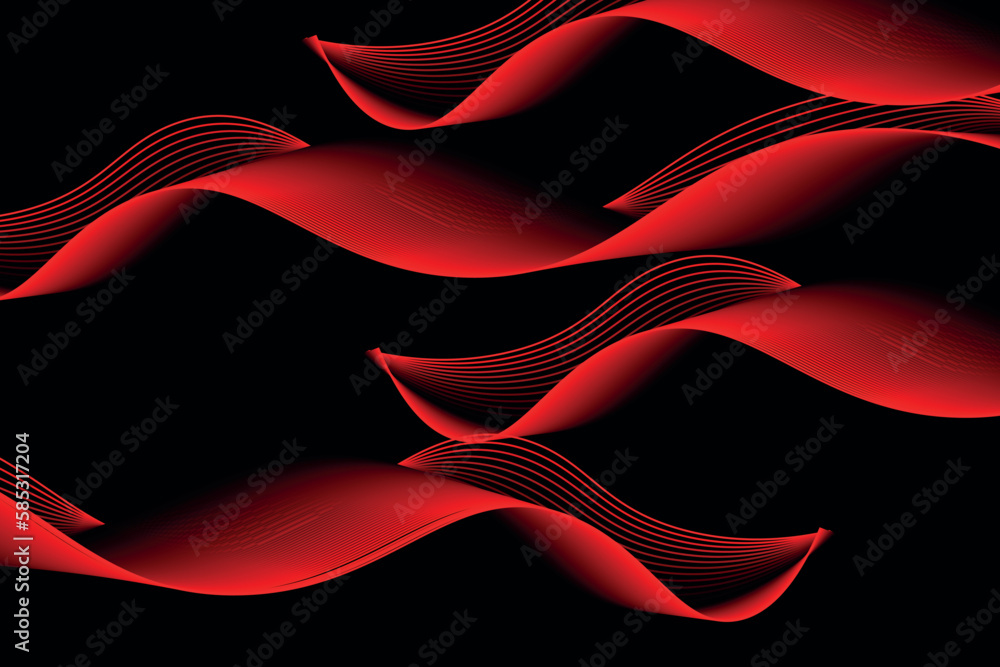 Poster red and black wave abstract background, suitable for landing page and computer desktop background. 3
