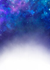 キラキラ輝く星空の縦長背景, 宇宙のアブストラクトなイメージ, タテ ポスター グラデーション