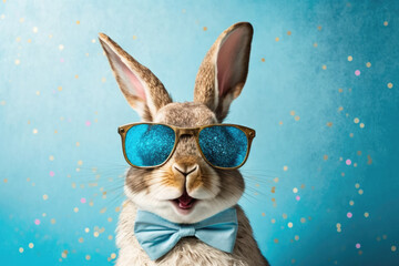 Happy cool rabbit funny , Generative Ai	