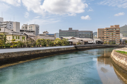 Nagasaki Dejima, an artificial island in Kyushu, Japan