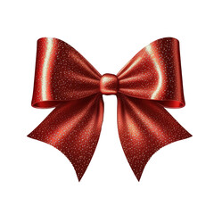 Shimmering and eye-catching, a glittering red bow ribbon floats gracefully against a crystal-clear background.Generative AI