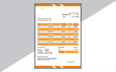 Invoice design layout for any business.