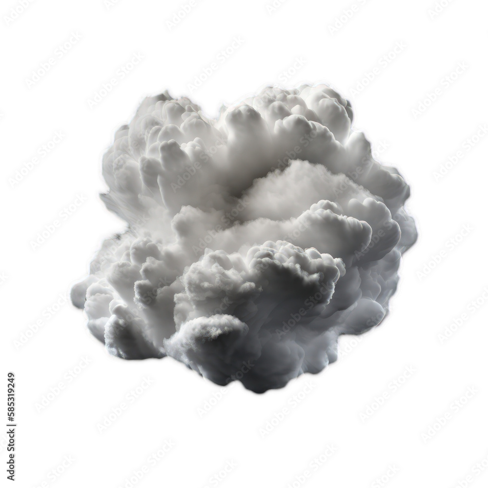 Poster the image consists of fluffy white clouds floating on a transparent background, creating a serene an