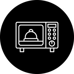 Microwave Oven Line Inverted Icon