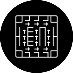 Evacuation Plan Line Inverted Icon