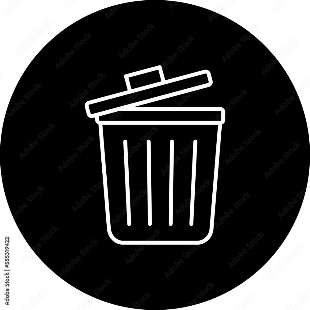 Poster dustbin line inverted icon