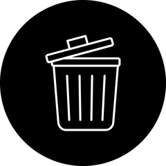 Dustbin Line Inverted Icon