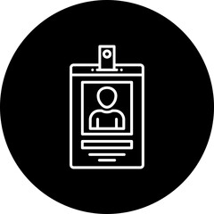 Id Card Line Inverted Icon