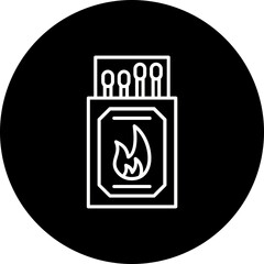 Matches Line Inverted Icon