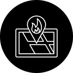 Fire Location Line Inverted Icon