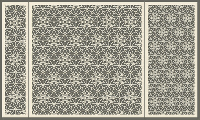 Geometric abstract floral pattern. Laser cutting of a decorative panel. Template for cutting plywood, wood, paper, cardboard and metal.