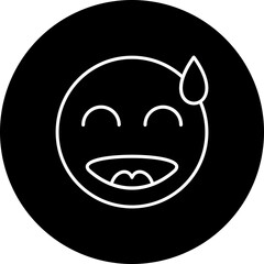 Embarrassed Line Inverted Icon