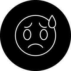 Worried Line Inverted Icon
