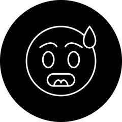 Surprised Line Inverted Icon