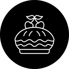 Cherry Pie Line Inverted Icon