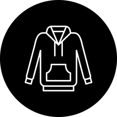 Hoodie Line Inverted Icon