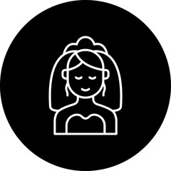 Bride Line Inverted Icon