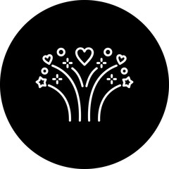 Obraz premium Fireworks Line Inverted Icon
